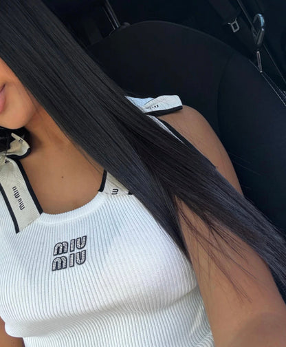 TOP BLANCO CON LAZO MIU MIU