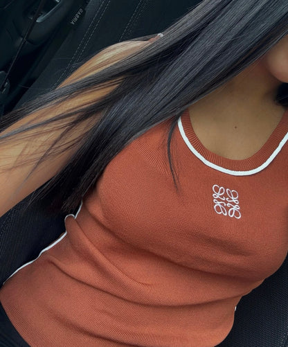 LOEWE BROWN TOP WITH BORDER